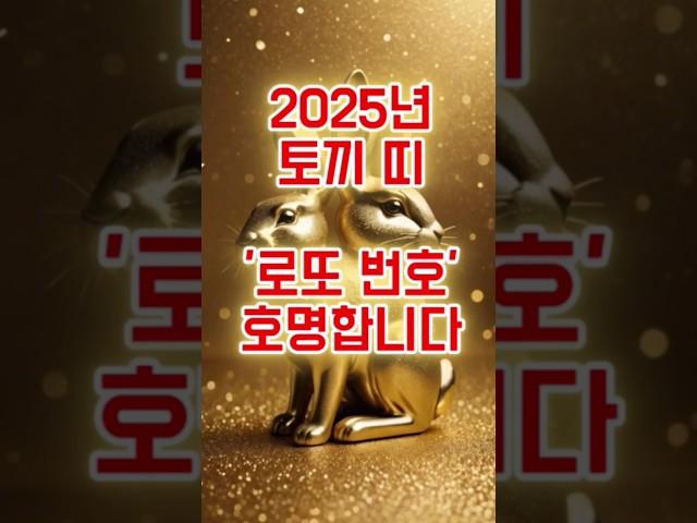 2025년 토끼띠 '로또번호' 즉시 호명합니다! #토끼띠#2025년#토끼띠 운세#신년운