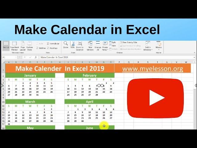 Make Calendar in Excel 2019