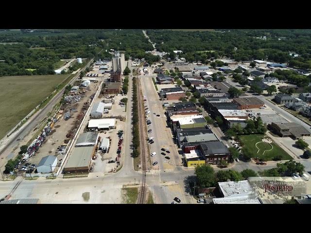 Aerial view of Webster City looking east