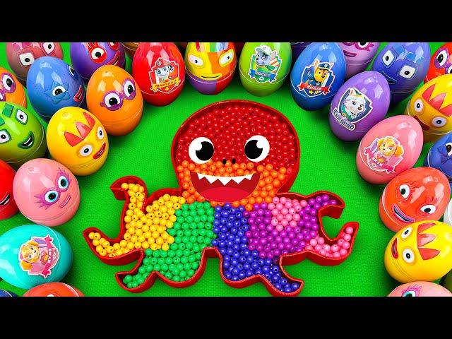 Satisfying ASMR | Make Rainbow Octopus Bathtub by Mixing Floam SLIME in Rainbow Eggs CLAY Coloring