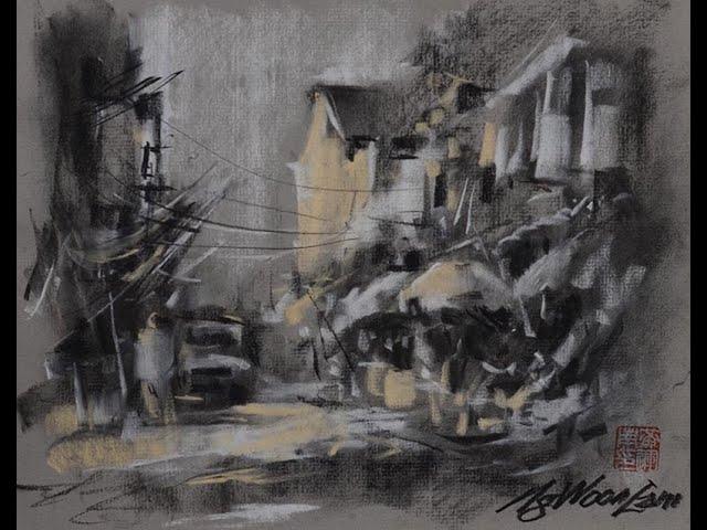 Online Landscape Drawing In Charcoal & Conte