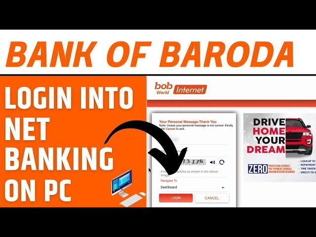 How to Login Into Bank of Baroda Net Banking on Computer | BOB Net Banking Login Tutorial