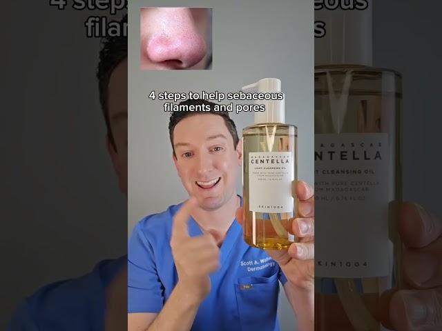 4 steps to treat POREs and SEBACEOUS FILAMENTS from a Derm #poresize #sebaceousfilaments
