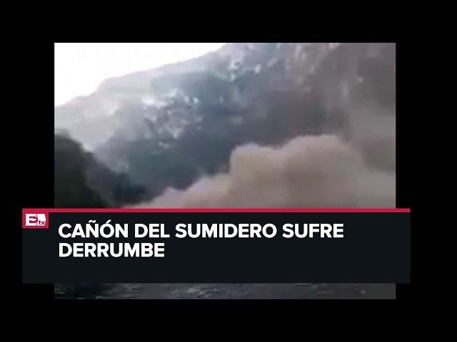 Captan mega derrumbe en el Cañón del Sumidero