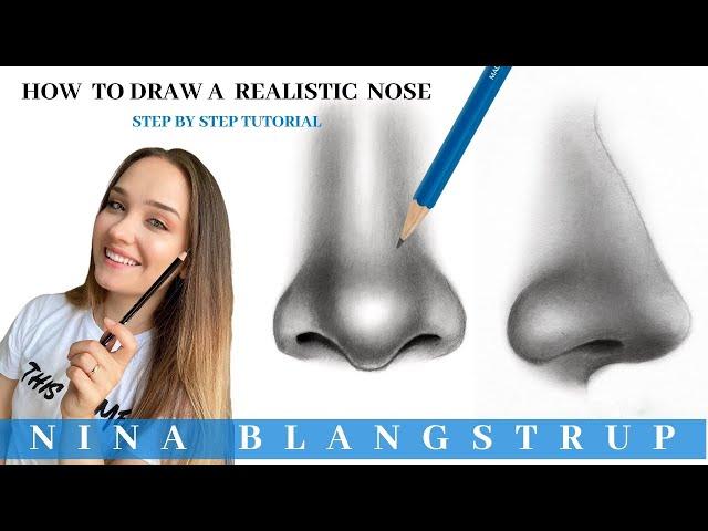 How to Draw a Realistic Nose - Front and Side View Tutorial