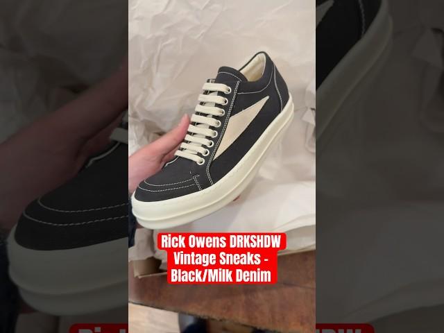 Unboxing the Rick Owens DRKSHDW Vintage Sneaks in Black/Milk denim #rickowens