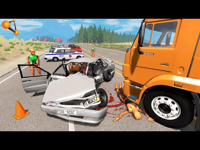 НЕ ОСТАВИЛ ШАНСОВ! ШАШКИ НА КАМАЗЕ ПРИВЕЛИ К ТРАГЕДИИ | BeamNG.drive