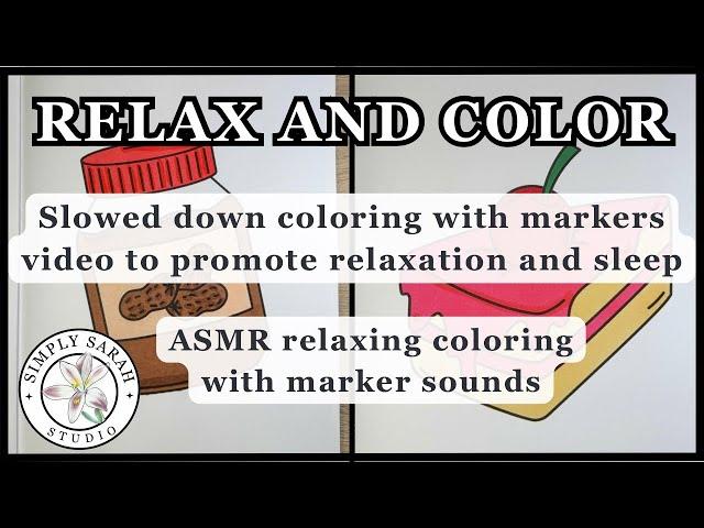 Coloring video for relaxation  | ASMR sounds coloring book with markers | Relaxing video for sleep