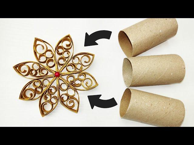 Easy Paper Quilling Tutorial / Toilet Paper Roll Christmas Ornaments / DIY Recycling Decorations