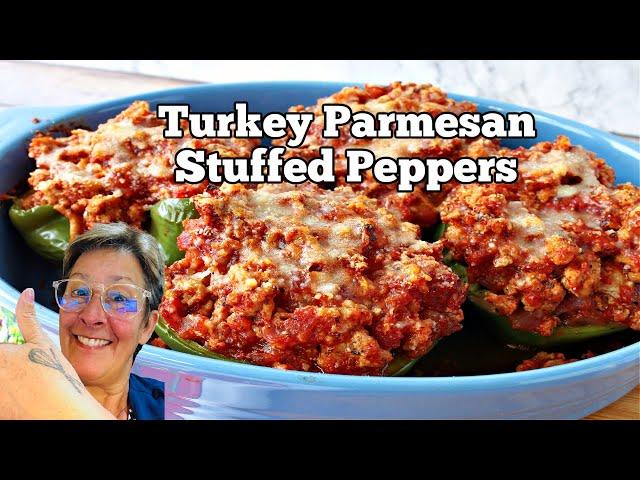 Turkey Parmesan Stuffed Peppers