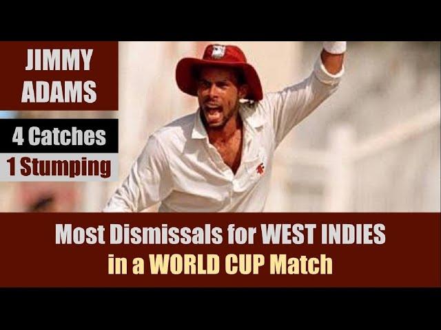 JIMMY ADAMS | Most Dismissals for WI in a WC Match | WEST INDIES vs KENYA | WILLS WORLD CUP 1996