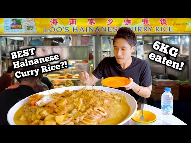 6KG Curry Hainanese Rice Challenge! BEST Hainanese Curry Rice in Singapore?! | Singapore Street Food