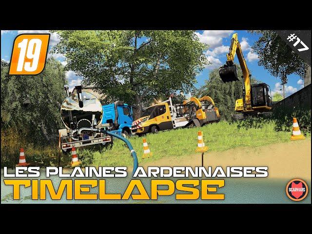 Digging Fish Pond - Public Works Pt.2 ⭐ FS19 Les Plaines Ardennaises V2 Timelapse