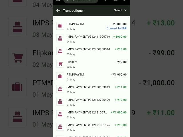 Flipkart axis bank credit card amount convert to emi