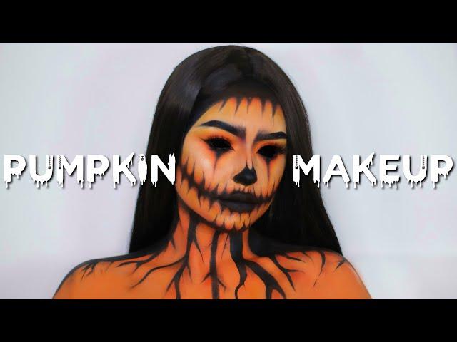 PUMPKIN SKULL TUTORIAL   HALLOWEEN MAKEUP | Elle James