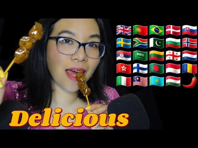 ASMR DELICIOUS IN DIFFERENT LANGUAGES (Soft Speaking, Eating Sounds, Mouth Sounds) ️