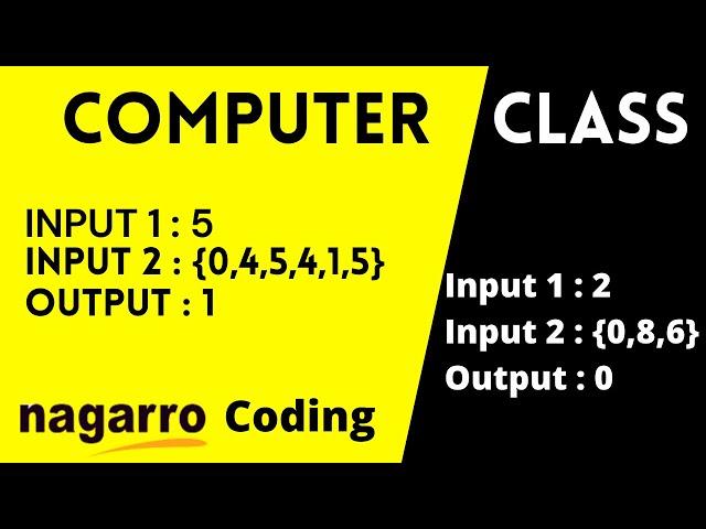 Computer Class #Nagarro Coding Question | #InputOutputCampus