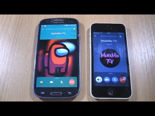 WhatsApp Incoming & Outgoing call at the Same Time Samsung Galaxy S3 neo +Iphone 5c