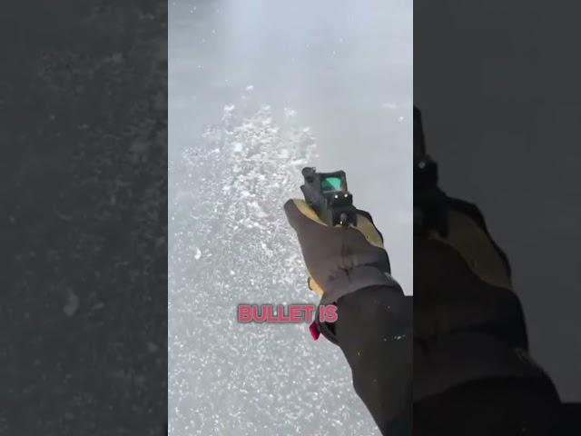 Bullet Spins on Ice Surface