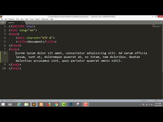 How to generate dummy text with sublime text