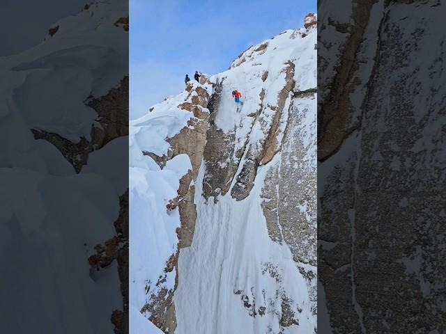 the hardest run in Jackson hole #skiing #cliff