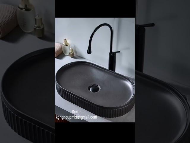 natural black marble washbasin 