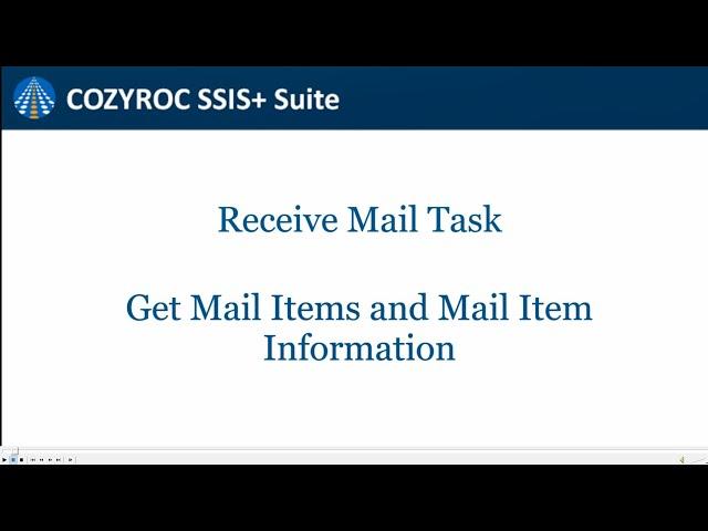 Receive Mail ️ Get Mail Information ️ Excel Destination Plus with COZYROC SSIS+ components