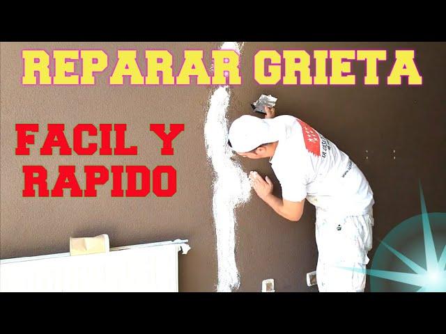 COMO ARREGLAR GRIETA PARED INTERIOR DE GOTELE REPARAR/TAPAR GRIETA GRANDE EN CASA ANTES DE PINTAR