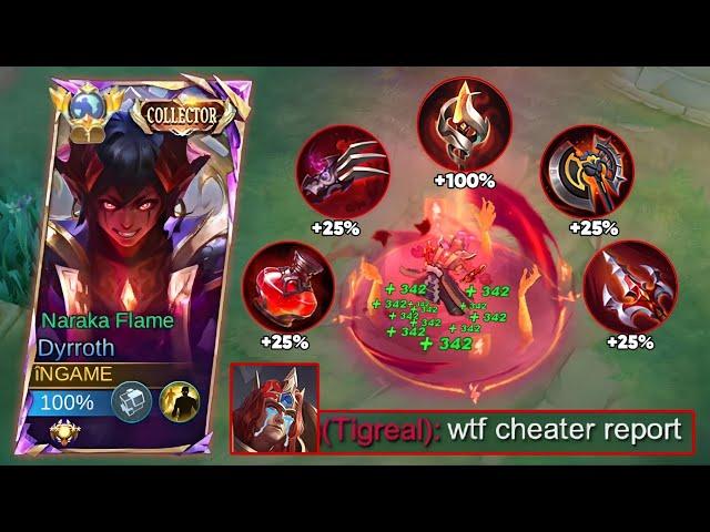 DYRROTH NEW RED LIFESTEAL CHEAT DAMAGE BUILD! The Best Abnormal Trick To Dominate! ? - MLBB