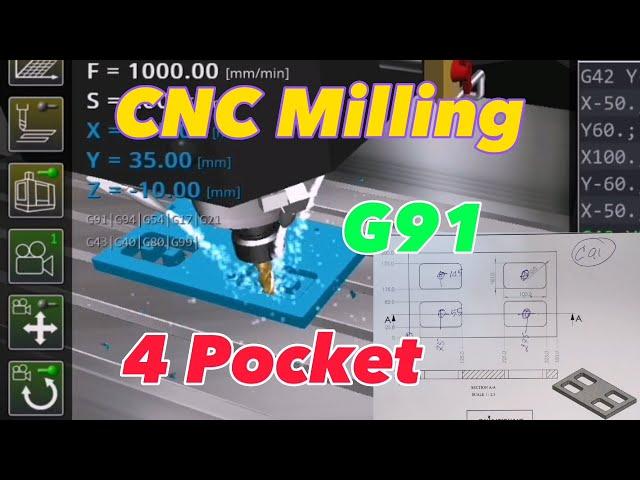 CNC Milling 4 Pocket G91