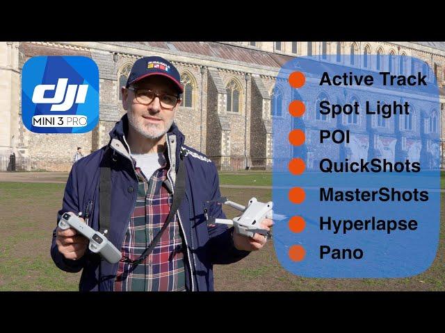 DJI Mini 3 Pro - ActiveTrack, Spotlight,  Point of Interest, MasterShots & QuickShots - Tutorial