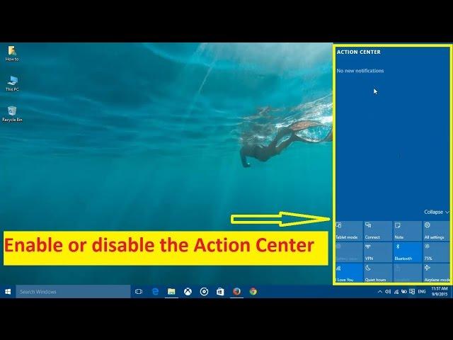 How to disable the Action Center in Windows 10 - Howtosolveit