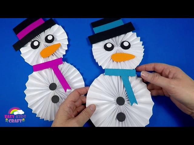 How to Make a Paper Snowman | Christmas Craft for Kids