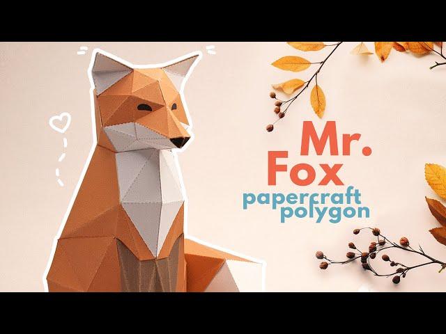 DIY  Mr. Fox, Polygon paper model (autumn canon papercraft)