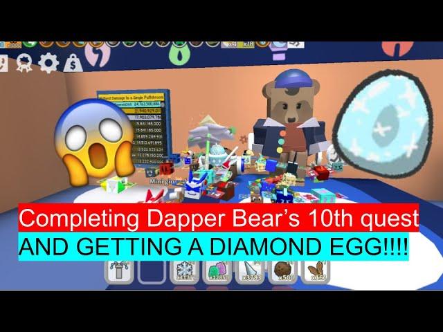 Completing Dapper Bear’s 10th quest *diamond egg* | Bee Swarm Simulator