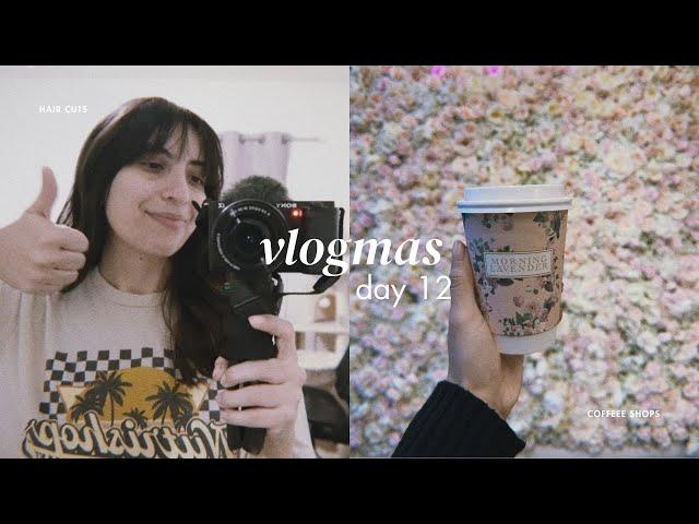 cutting my own bangs & trying morning lavender coffee shop | vlogmas day 12