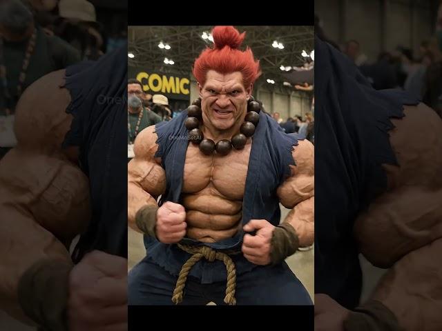 Bodybuilder does perfect Akuma from street fighters cosplay!