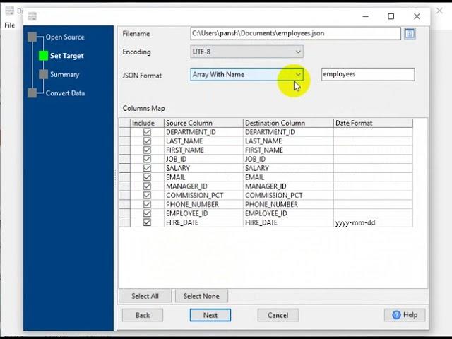 Convert SQL file to JSON in a few clicks