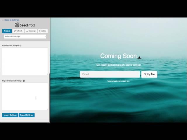 Coming Soon Page Pro - Import Export Settings
