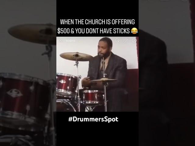 When the church is offering $500 and you dont have sticks   #viral #solo #chops #dr #funny