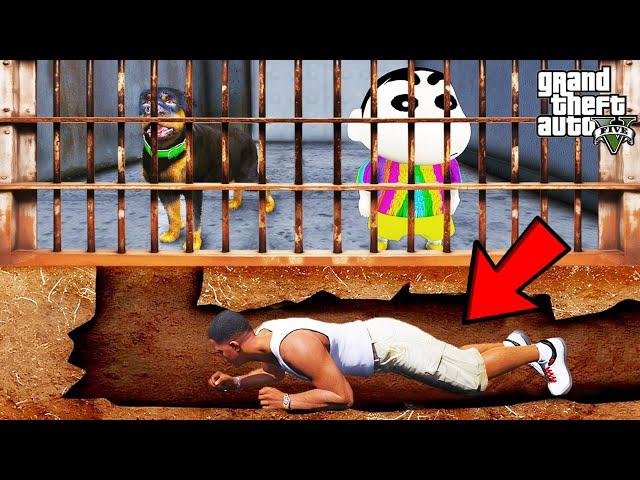 Franklin Dig Secret Underground Tunnel To Save Shinchan and Chop In GTA 5!