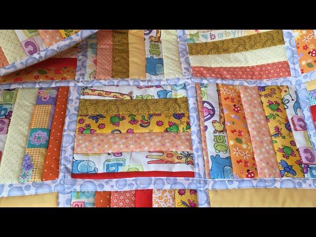 How to mend patchwork blocks - sashing quilt - baby blanket