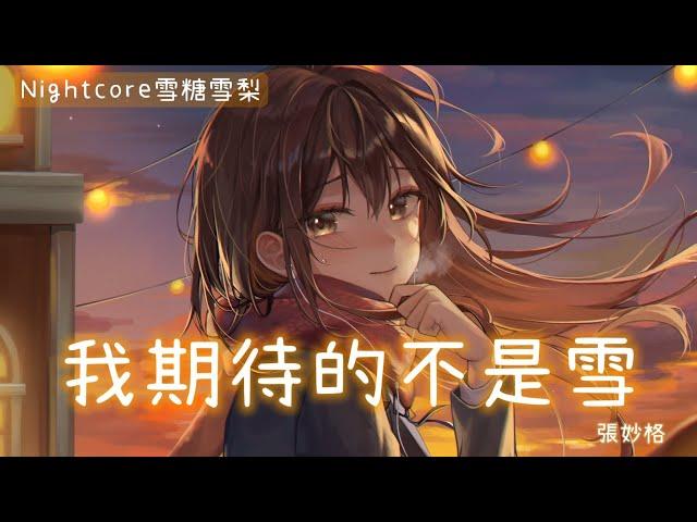  Nightcore  我期待的不是雪 (lyrics)  動態歌詞  #張妙格#我期待的不是雪#nightcore