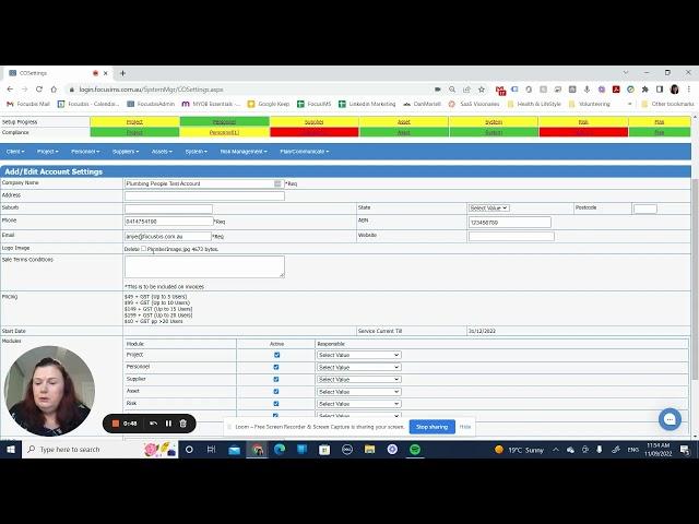 Onboarding System - Settings | FocusIMS ISO Software - Simple to Achieve & Easy to Maintain #brand