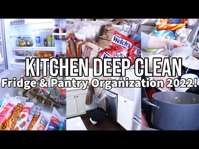 KITCHEN DEEP CLEAN | FRIDGE AND PANTRY ORGANIZATION + RESTOCK | SATISFYING BEFORE AND AFTERS