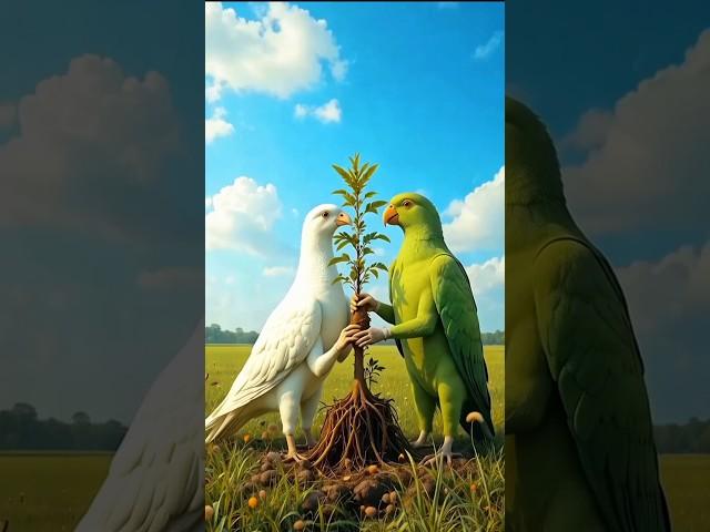 pigeon and parrot plant Mango Tree  |#ai #animation #shorts