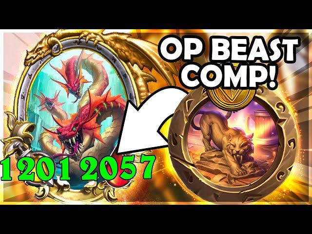 Extremely STRONG and RARE Beast COMP! | Hearthstone Battlegrounds