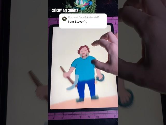 Zooming Until I Find ️Eye am STEVE Drawing in infinity Zoom Art #zoom #art #shorts