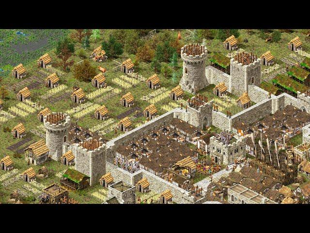 Stronghold 1 Definitive Edition - 1v1v1v1 Multiplayer Gameplay (PC/UHD)