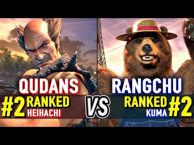 T8  QUDANS (#2 Ranked Heihachi) vs RANGCHU (#2 Ranked Kuma)  Tekken 8 High Level Gameplay